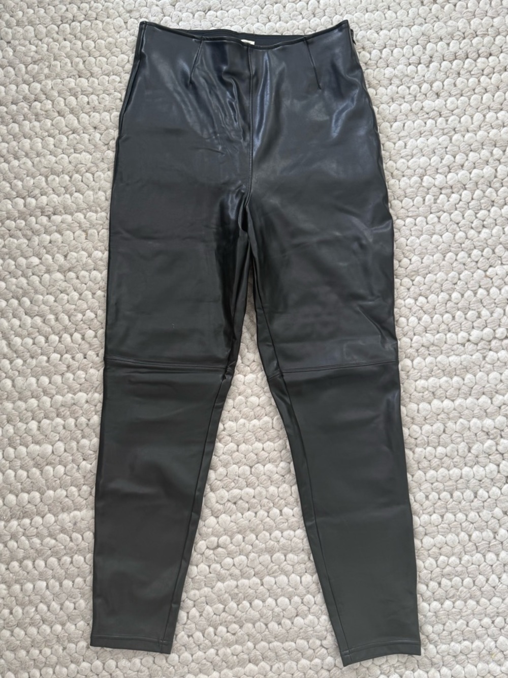 Black Vegan Leather Leggings